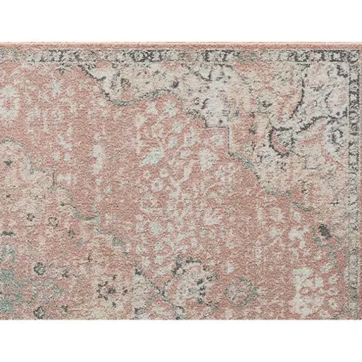 Pink Rose Medallion Area Rug, 5x7