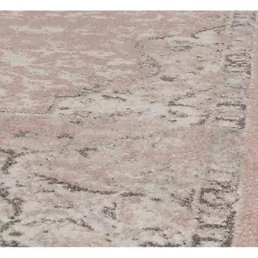 Pink Rose Medallion Area Rug, 5x7