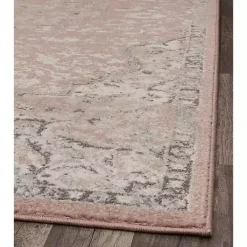 Pink Rose Medallion Area Rug, 5x7