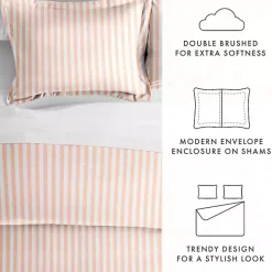 Pink Rugged Stripe 2-pc. Twin Duvet Cover Set