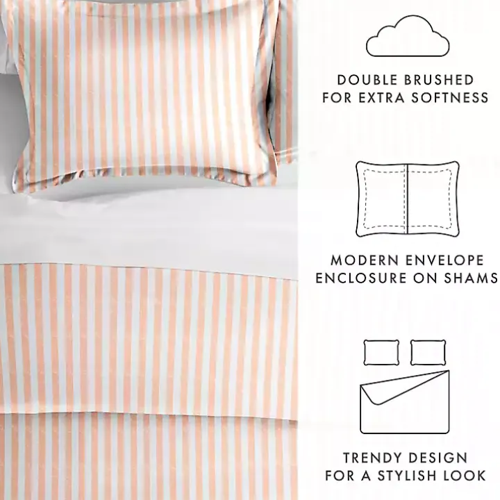 Pink Rugged Stripe 2-pc. Twin Duvet Cover Set