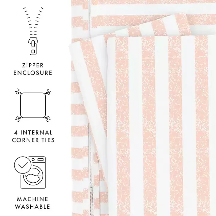 Pink Rugged Stripe 2-pc. Twin Duvet Cover Set