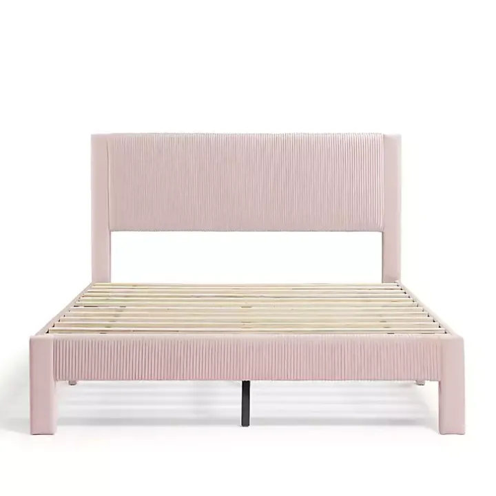 Pink Upholstered Dalia Queen Platform Bed