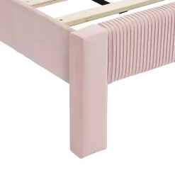 Pink Upholstered Dalia Queen Platform Bed