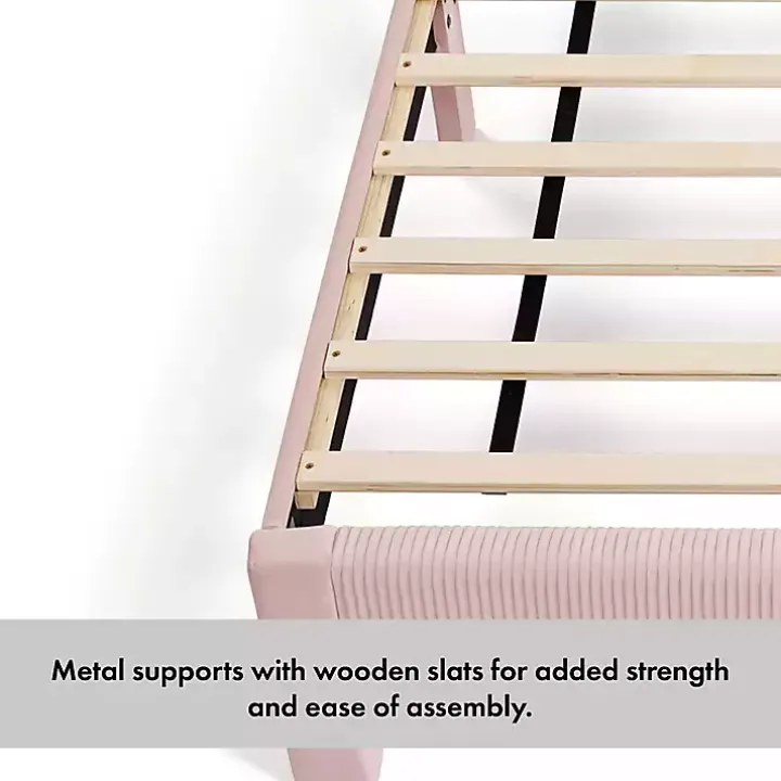 Pink Upholstered Dalia Queen Platform Bed