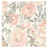 Pink Watercolor Roses Peel & Stick Wallpaper