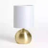 Plated Brass Metal Round Table Lamp
