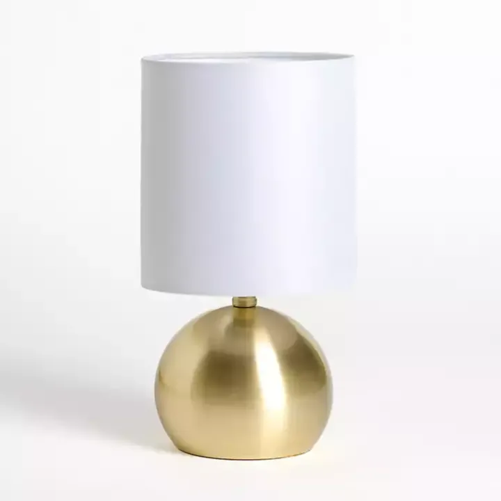 Plated Brass Metal Round Table Lamp