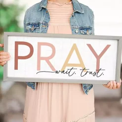 Pray Wait Trust Wall Plaque