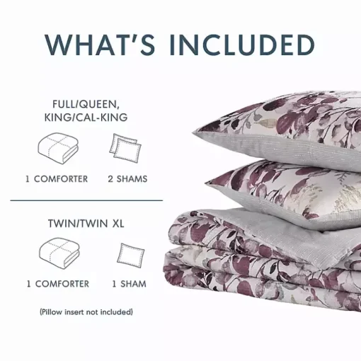 Purple Botanical 3-pc. Full/Queen Comforter Set