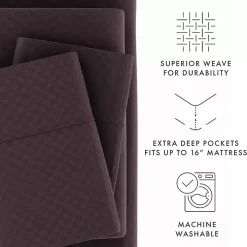 Purple Embossed Checkered 3-pc. Twin Sheet Set