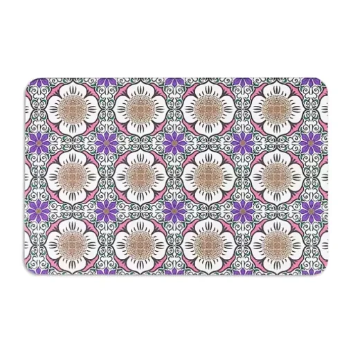Purple Flower Stone Bath Mat