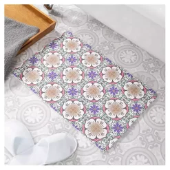 Purple Flower Stone Bath Mat
