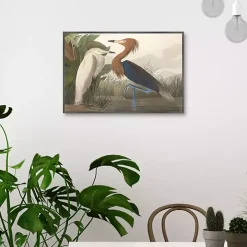 Purple Heron Framed Canvas Art Print