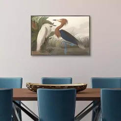 Purple Heron Framed Canvas Art Print