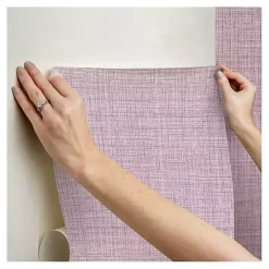 Purple Textured Faux Fabric Peel & Stick Wallpaper