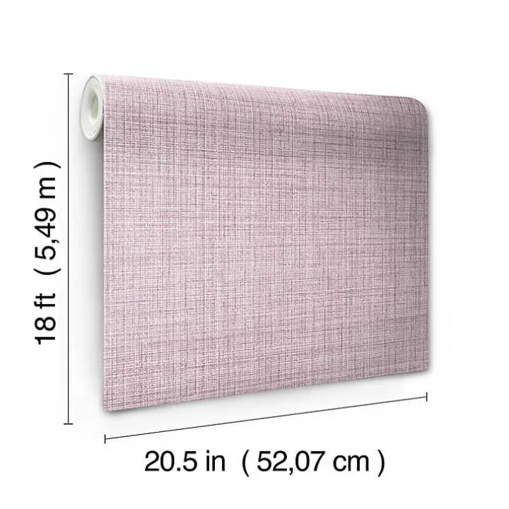 Purple Textured Faux Fabric Peel & Stick Wallpaper