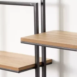 Quadrate Multi-Level Black Metal Wall Shelf
