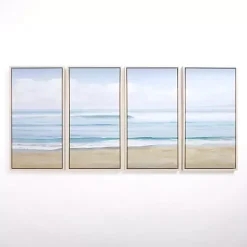 Quiet Wave Framed Canvas Art Prints, Set of 4