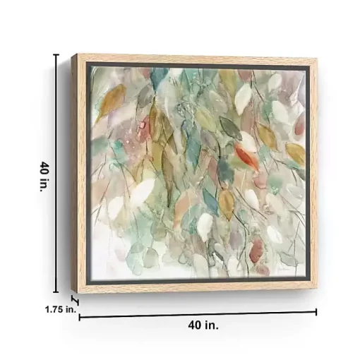 Rainy Cascade I Framed Canvas Art Print, 40x40