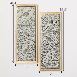 Raised Bird Metal Wall Plaques, Set of 2