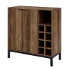 Reclaimed Wood Industrial Bar Cabinet