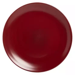 Red Matte Ceramic Dinner Plates, Set of 6