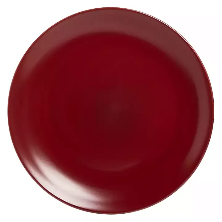 Red Matte Ceramic Dinner Plates, Set of 6