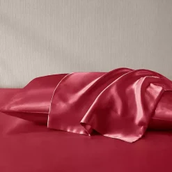 Red Satin Standard 2-pc. Pillow Case Set
