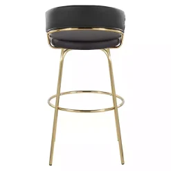 Remy Black & Gold Swivel Bar Stools, Set of 2
