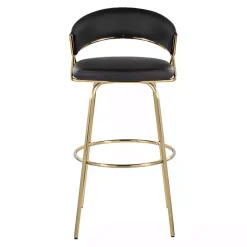 Remy Black & Gold Swivel Bar Stools, Set of 2
