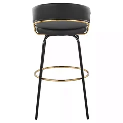 Remy Black Swivel Bar Stools, Set of 2