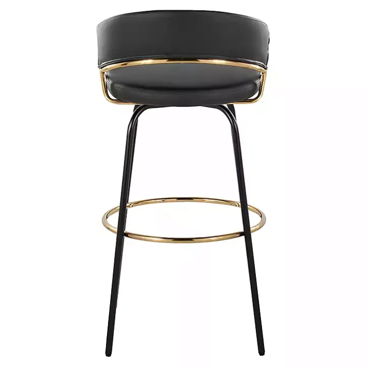 Remy Black Swivel Bar Stools, Set of 2