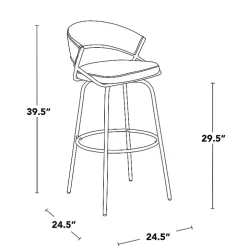 Remy White & Gold Swivel Bar Stools, Set of 2