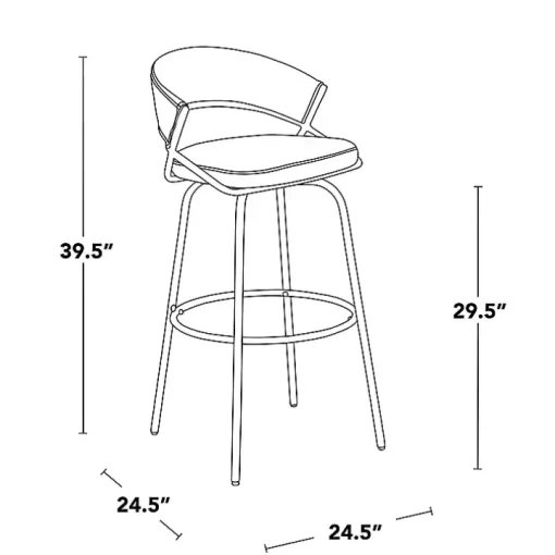 Remy White & Gold Swivel Bar Stools, Set of 2
