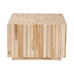 Repurposed Wood Logs Square Coffee Table