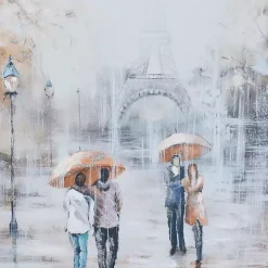 Romantic Rainy Paris Transitional Framed Wall Art