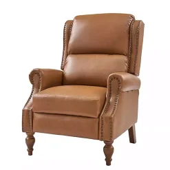 Rosalie Tan Faux Leather Manual Recliner