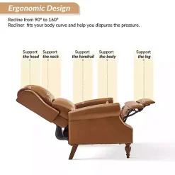 Rosalie Tan Faux Leather Manual Recliner