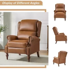 Rosalie Tan Faux Leather Manual Recliner