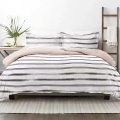 Rose Pink Echo Stripe 3-pc. Queen Duvet Cover Set