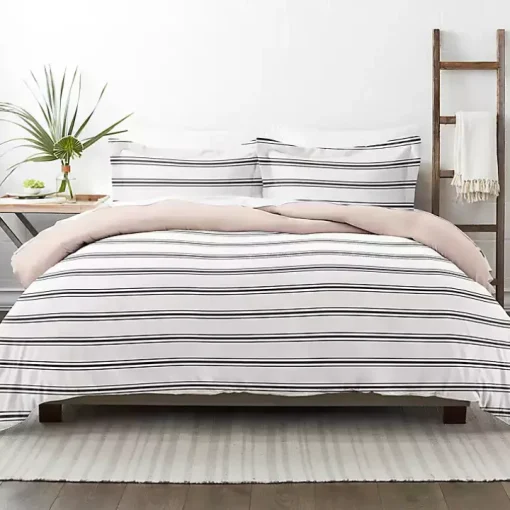 Rose Pink Echo Stripe 2-pc. Twin Duvet Cover Set