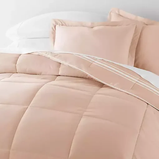 Rose Striped Reversible 3-pc. King Comforter Set