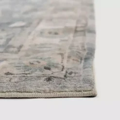 Rosette Dusty Aqua Area Rug, 5x7