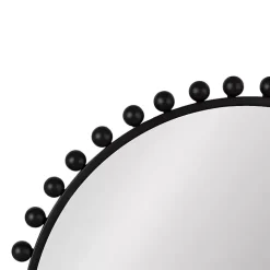 Round Black Beaded Metal Wall Mirror