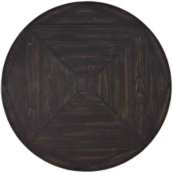 Round Black Wood Flared Base Coffee Table
