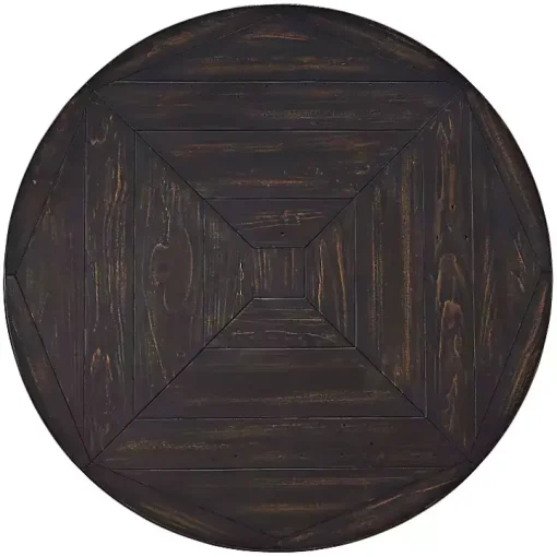 Round Black Wood Flared Base Coffee Table