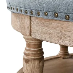 Round Blue Cepheus Tufted Ottoman