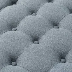 Round Blue Cepheus Tufted Ottoman