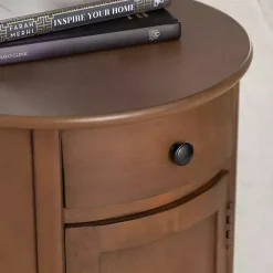 Round Brown Beckly Accent Table